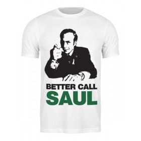 Мужская футболка с принтом Better call Saul в Тюмени,  |  | Тематика изображения на принте: 