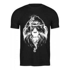Мужская футболка с принтом Курящая горилла в Тюмени,  |  | 