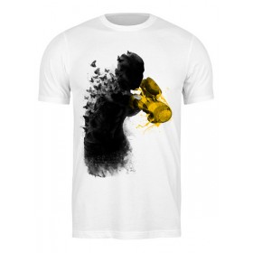 Мужская футболка с принтом Порхай как бабочка, жаль как пчела в Тюмени,  |  | Тематика изображения на принте: 