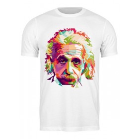 Мужская футболка с принтом Альберт Эйнштейн (Albert Einstein) в Тюмени,  |  | 