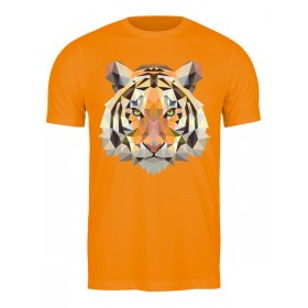 Мужская футболка с принтом Полигональный тигр в Тюмени,  |  | 