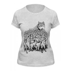 Женская футболка с принтом Волк в овечьей шкуре в Тюмени,  |  | 