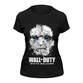 Женская футболка с принтом Wall of Duty (White Walkers) в Тюмени,  |  | 