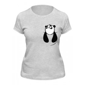 Женская футболка с принтом Панда в Кармане в Тюмени,  |  | 
