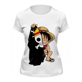 Женская футболка с принтом Манки Д. Луффи (Соломенная шляпа) в Тюмени,  |  | 