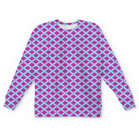 full_print_kids_sweatshirt с принтом Клетка цветная в Тюмени,  |  | Тематика изображения на принте: 