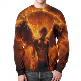 full_print_sweatshirt с принтом падший ангел. огонь. чистилище . в Тюмени,  |  | 