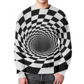 full_print_sweatshirt с принтом ВОРОНКА ШАХМАТНАЯ. ЧЕРНОЕ И БЕЛОЕ. в Тюмени,  |  | 