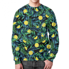 full_print_sweatshirt с принтом Лимоны орнамент в Тюмени,  |  | 