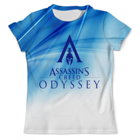 full_print_tee с принтом Assassins Creed в Тюмени, Футболка с нанесением полноцветного изображения по всей поверхности может быть выполнена в двух вариантах - ХЛОПОК и СИНТЕТИКА. | Хлопок - ткань из 100% хлопка высшего качества пенье.  <br>Синтетика - ткань с высоким содержанием синтетического волокна (до 80%).  Материал хорошо тянется, имеет приятную на ощупь фактуру | Тематика изображения на принте: 