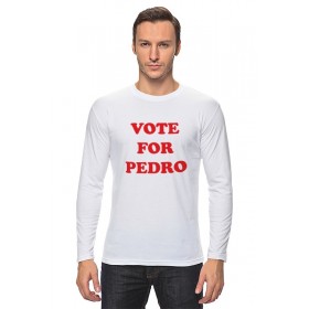 Мужской лонгслив с принтом Vote For Pedro в Тюмени, Хлопок |  | 