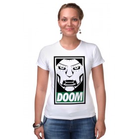 Женская футболка стрэйч с принтом Доктор Дум (Doctor Doom) в Тюмени,  |  | 