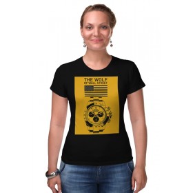 Женская футболка стрэйч с принтом The Wolf of Wall Street в Тюмени,  |  | 