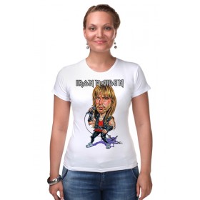 Женская футболка стрэйч с принтом Iron Maiden Band в Тюмени,  |  | 