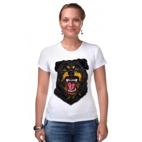 Женская футболка стрэйч с принтом Rottweiler в Тюмени,  |  | 