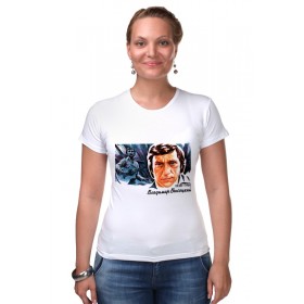 Женская футболка стрэйч с принтом Владимир Высоцкий в Тюмени,  |  | Тематика изображения на принте: 