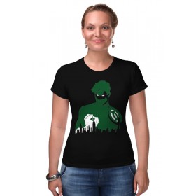Женская футболка стрэйч с принтом Зеленый Фонарь (Green Lantern) в Тюмени,  |  | 