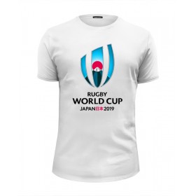 Мужская футболка Premium с принтом Rugby world cup 2019 в Тюмени, Белый, черный, серый меланж, голубой: 100% хлопок, плотность 160 гр. Остальные цвета: 92% хлопок, 8% лайкра, плотность 170-180гр. |  | 
