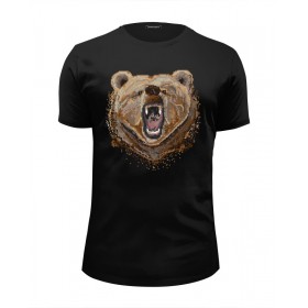 Мужская футболка Premium с принтом Пиксельный Медведь в Тюмени, Белый, черный, серый меланж, голубой: 100% хлопок, плотность 160 гр. Остальные цвета: 92% хлопок, 8% лайкра, плотность 170-180гр. |  | 