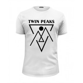 Мужская футболка Premium с принтом Твин Пикс в Тюмени, Белый, черный, серый меланж, голубой: 100% хлопок, плотность 160 гр. Остальные цвета: 92% хлопок, 8% лайкра, плотность 170-180гр. |  | 