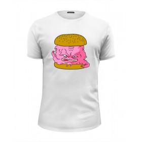 Мужская футболка Premium с принтом Бургер Крэнг в Тюмени, Белый, черный, серый меланж, голубой: 100% хлопок, плотность 160 гр. Остальные цвета: 92% хлопок, 8% лайкра, плотность 170-180гр. |  | 