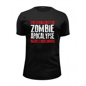 Мужская футболка Premium с принтом Zombie Apocalypse в Тюмени, Белый, черный, серый меланж, голубой: 100% хлопок, плотность 160 гр. Остальные цвета: 92% хлопок, 8% лайкра, плотность 170-180гр. |  | Тематика изображения на принте: 