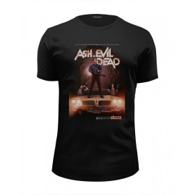 Мужская футболка Premium с принтом Ash vs Evil Dead / Эш против зловещих мертвецов в Тюмени, Белый, черный, серый меланж, голубой: 100% хлопок, плотность 160 гр. Остальные цвета: 92% хлопок, 8% лайкра, плотность 170-180гр. |  | 