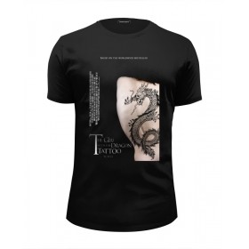 Мужская футболка Premium с принтом Девушка с татуировкой дракона в Тюмени, Белый, черный, серый меланж, голубой: 100% хлопок, плотность 160 гр. Остальные цвета: 92% хлопок, 8% лайкра, плотность 170-180гр. |  | 