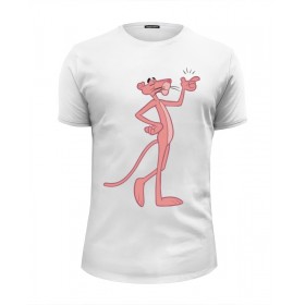 Мужская футболка Premium с принтом Розовая пантера в Тюмени, Белый, черный, серый меланж, голубой: 100% хлопок, плотность 160 гр. Остальные цвета: 92% хлопок, 8% лайкра, плотность 170-180гр. |  | 