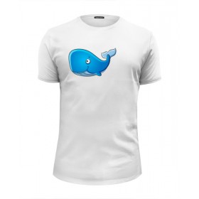 Мужская футболка Premium с принтом Голубой морской кит-кашалот в Тюмени, Белый, черный, серый меланж, голубой: 100% хлопок, плотность 160 гр. Остальные цвета: 92% хлопок, 8% лайкра, плотность 170-180гр. |  | 