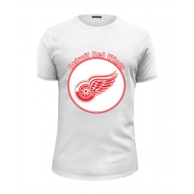 Мужская футболка Premium с принтом Detroit Red Wings в Тюмени, Белый, черный, серый меланж, голубой: 100% хлопок, плотность 160 гр. Остальные цвета: 92% хлопок, 8% лайкра, плотность 170-180гр. |  | Тематика изображения на принте: 