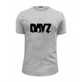 Мужская футболка Premium с принтом DayZ T-shirt в Тюмени, Белый, черный, серый меланж, голубой: 100% хлопок, плотность 160 гр. Остальные цвета: 92% хлопок, 8% лайкра, плотность 170-180гр. |  | 