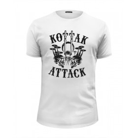 Мужская футболка Premium с принтом Kottak (ударник группы Scorpions) в Тюмени, Белый, черный, серый меланж, голубой: 100% хлопок, плотность 160 гр. Остальные цвета: 92% хлопок, 8% лайкра, плотность 170-180гр. |  | 