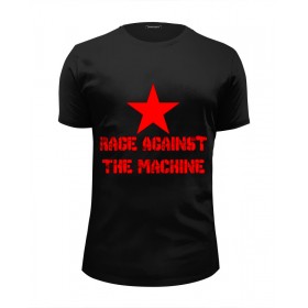 Мужская футболка Premium с принтом Rage Against The Mashine в Тюмени, Белый, черный, серый меланж, голубой: 100% хлопок, плотность 160 гр. Остальные цвета: 92% хлопок, 8% лайкра, плотность 170-180гр. |  | 