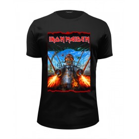 Мужская футболка Premium с принтом Iron Maiden Band в Тюмени, Белый, черный, серый меланж, голубой: 100% хлопок, плотность 160 гр. Остальные цвета: 92% хлопок, 8% лайкра, плотность 170-180гр. |  | 
