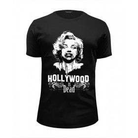 Мужская футболка Premium с принтом Hollywood is dead в Тюмени, Белый, черный, серый меланж, голубой: 100% хлопок, плотность 160 гр. Остальные цвета: 92% хлопок, 8% лайкра, плотность 170-180гр. |  | Тематика изображения на принте: 