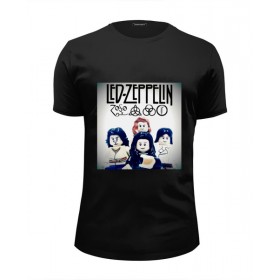 Мужская футболка Premium с принтом Led Zeppelin - toys в Тюмени, Белый, черный, серый меланж, голубой: 100% хлопок, плотность 160 гр. Остальные цвета: 92% хлопок, 8% лайкра, плотность 170-180гр. |  | 