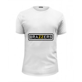 Мужская футболка Premium с принтом Brazzers в Тюмени, Белый, черный, серый меланж, голубой: 100% хлопок, плотность 160 гр. Остальные цвета: 92% хлопок, 8% лайкра, плотность 170-180гр. |  | 