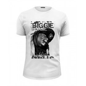 Мужская футболка Premium с принтом Notorious B.I.G. (Biggie Smalls) Hip Hop Legend в Тюмени, Белый, черный, серый меланж, голубой: 100% хлопок, плотность 160 гр. Остальные цвета: 92% хлопок, 8% лайкра, плотность 170-180гр. |  | 