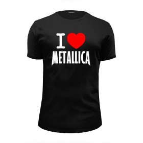 Мужская футболка Premium с принтом I love Metallica в Тюмени, Белый, черный, серый меланж, голубой: 100% хлопок, плотность 160 гр. Остальные цвета: 92% хлопок, 8% лайкра, плотность 170-180гр. |  | Тематика изображения на принте: 