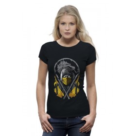 Женская футболка Premium с принтом Скорпион (Мортал Комбат) в Тюмени,  |  | 