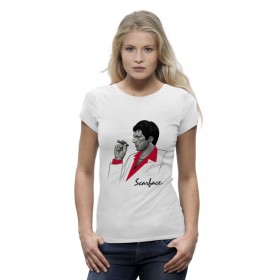 Женская футболка Premium с принтом Тони Монтана (Лицо со Шрамом) в Тюмени,  |  | 