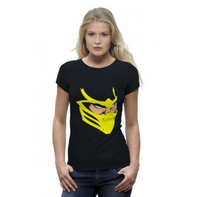 Женская футболка Premium с принтом Скорпион (Мортал Комбат) в Тюмени,  |  | 
