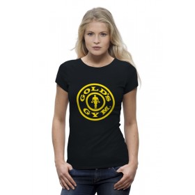 Женская футболка Premium с принтом Golds Gym / бодибилдинг в Тюмени,  |  | 