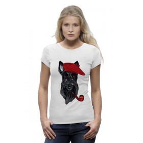 Женская футболка Premium с принтом Шотландский терьер (Скотч-терьер) в Тюмени,  |  | 