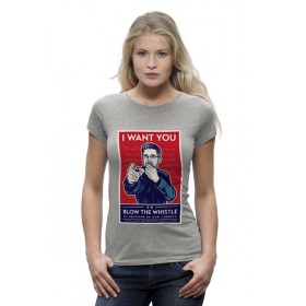 Женская футболка Premium с принтом Ты нужен мне (Эдвард Сноуден) в Тюмени,  |  | Тематика изображения на принте: 