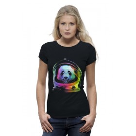 Женская футболка Premium с принтом Панда Космонавт в Тюмени,  |  | 