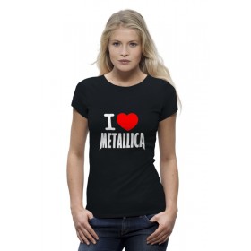 Женская футболка Premium с принтом I love Metallica в Тюмени,  |  | Тематика изображения на принте: 