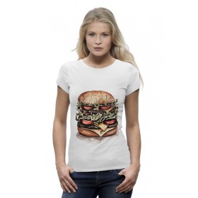 Женская футболка Premium с принтом Бургер в Тюмени,  |  | 