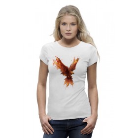 Женская футболка Premium с принтом Птица-Феникс в Тюмени,  |  | 